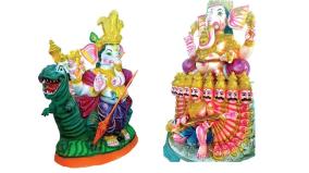 preparation-of-vinayagar-statues-in-paper-pulp-yam-flour-in