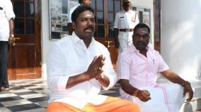 bjp-mla-support-mla-dharna-in-puducherry-assembly-due-to-non-proceeding-of-revenue-department-work