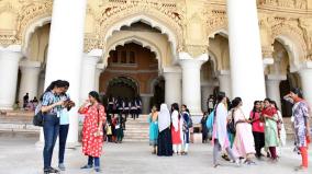 tourists-gather-at-tirumala-nayakkar-palace-for-free-light-and-sound-show-on-the-occasion-of-tourism-day