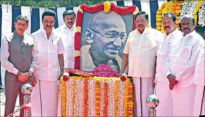  மகாத்மா காந்தி 155-வது பிறந்தநாள்: ஆளுநர், முதல்வர், தலைவர்கள் மரியாதை | Mahatma Gandhi 155th Birthday: Governor, Chief Minister, Leaders Tribute