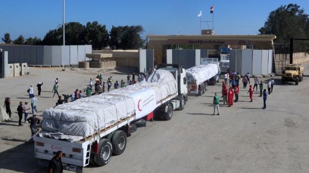 20 trucks of relief supplies to Gaza