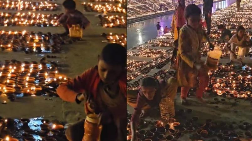 “ஒளியை மங்கவைத்த ஏழ்மை” – அயோத்தி தீபோற்சவ மறுபக்கத்தை பகிர்ந்த அகிலேஷ் | Day After Ayodhya Deepotsav 2023, Akhilesh Yadav Shares Pic Of Children Collecting Diya Oil