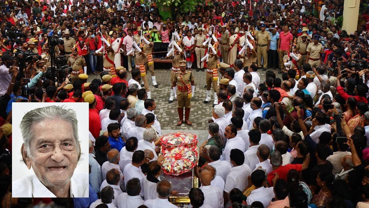 30 குண்டுகள் முழங்க தமிழக அரசு மரியாதையுடன் மார்க்சிஸ்ட் தலைவர் சங்கரய்யா உடல் தகனம் | body of Marxist leader Sankaraiah was cremated with honor of tn government