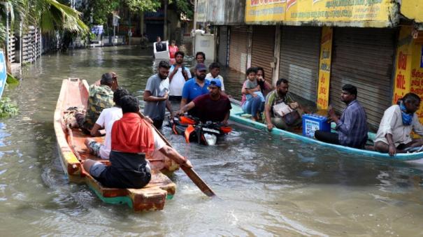 michaung cyclone Chennai floating in rainwater Damage and rescue operations