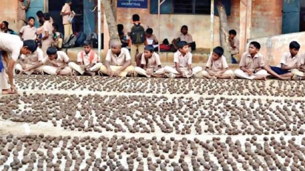 Govt School Students Making 1 Lakh Seed Balls to Save Environment @ Krishnagiri