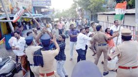 bjp-congress-parties-clash-in-dindigul