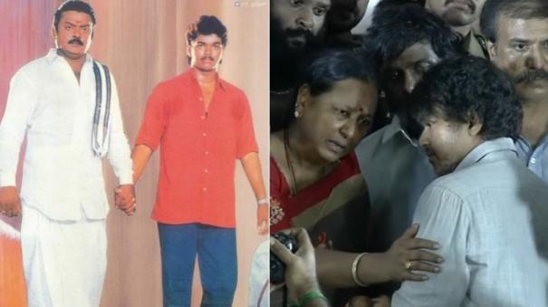 Actor Vijay pays homage to Vijayakanth in person