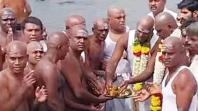 200-dmdk-shave-their-heads-on-hogenakkal-to-pay-tribute-to-vijayakanth-death