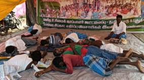 farmers-are-on-hunger-strike-for-the-2nd-day-at-melma-condemn-the-minister-ev-velu