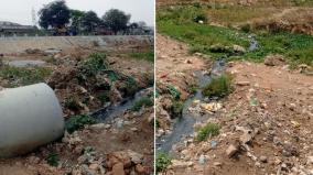 public-demand-to-prevent-discharge-of-drainage-water-through-giant-pipe-in-hosur-ramanayakan-lake