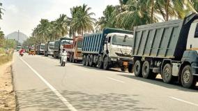 traffic-affected-for-5th-day-due-to-heavy-vehicles-standing-from-mylaudy-to-thovalai