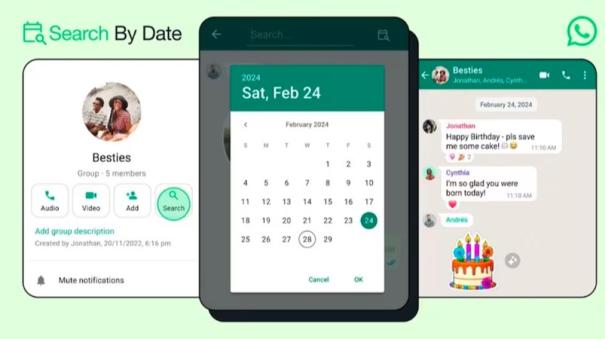 whatsapp feature where users can search by date chats