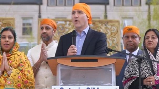 Khalistan support slogans raised in front of Canada pm Justin Trudeau