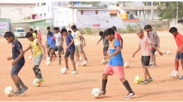 Free football coaching for govt school students at Krishnagiri