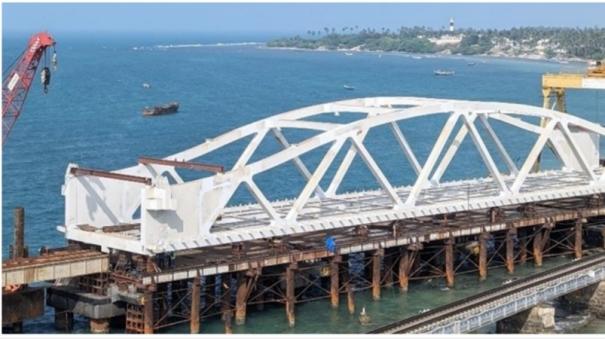 Work is in full swing to complete the new Pamban Bridge by the end of 2024