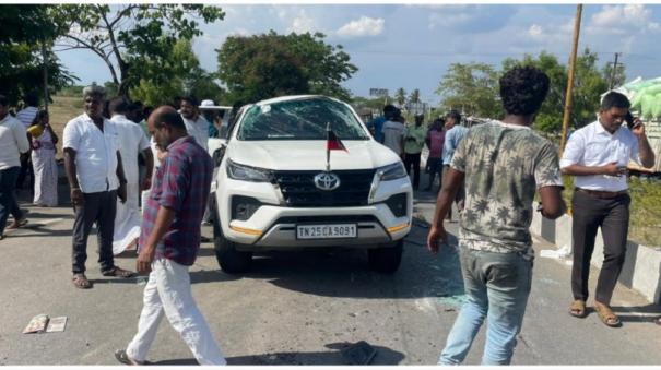 Car accident near Thiruvannamalai: 4 people including son of Minister EV Velu injured