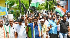 protest-against-pm-coming-to-meditate-congressman-arrested-in-dindigul