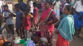 people-protest-near-shankarapuram-demanding-drinking-water-in-kallakurichi