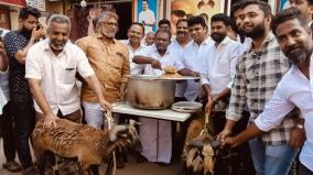 dmk-served-mutton-biryani-for-the-celebration-in-coimbatore