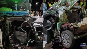 drunken-driver-of-government-bus-collided-with-car-near-devakottai