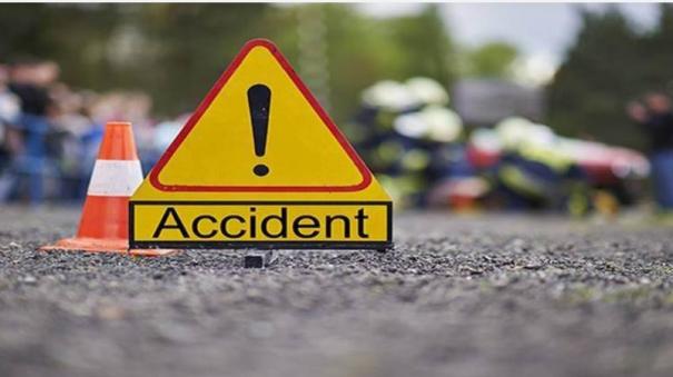 Car and two-wheeler collide accident in Tirupur