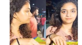 keerthi-suresh-eating-in-road-side-shop