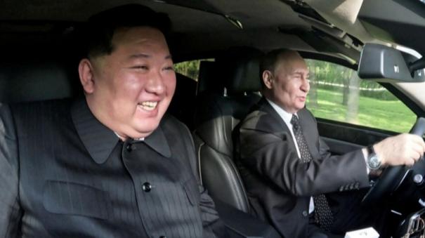 Putin went on a jolly drive with North Korean President Kim... - Gifting him a car