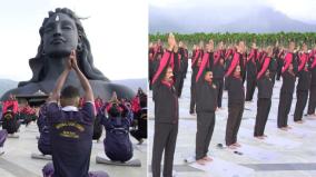 paramilitary-forces-practicing-yoga-in-front-of-adiyogi-statue-at-isha-center-in-coimbatore