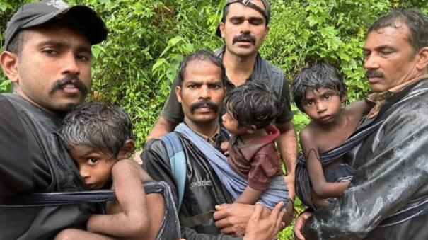 Forest officials rescued 6 people including 4 kids trapped in cave at Wayanad