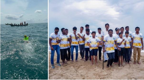 disabled people attempt to swim 400 nautical miles from Rameswaram to Chennai