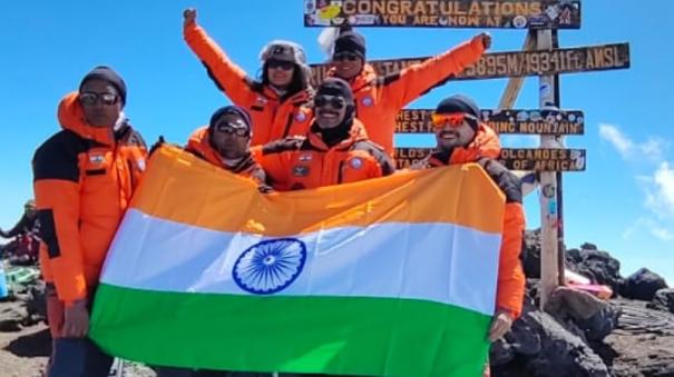 MoD’s Divyangjan Expedition Team unfurls the largest national flag atop Uhuru Summit of Mt. Kilimanjaro