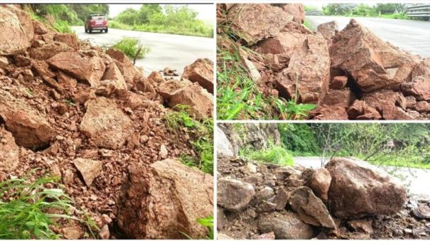 Increase in rockslides on Tamil Nadu-Kerala border Bodimettu Hill Road