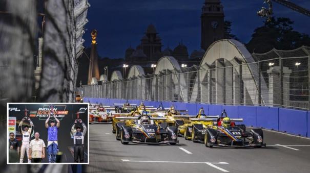 Night stree Formula 4 Car Race Kochi drive Hugh Barter won first place in chennai