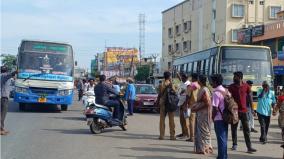 tamil-nadu-buses-stop-at-the-border-areas-at-the-pandal-run-by-the-india-alliance-in-puducherry