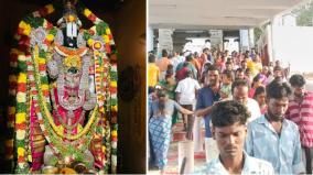 crowd-of-devotees-at-srinivasa-perumal-temple-srivilliputhur-thiruvannamalai-on-the-occasion-of-puratasi-saturday