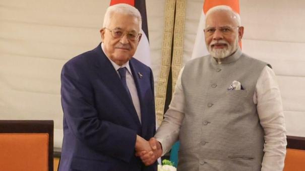 PM Modi meets Palestinian President Abbas - Support for peace in Gaza