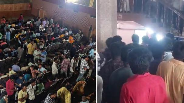 jr ntr fans vandalise Telangana theatre after delay in Devara screening