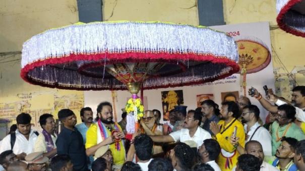 Tirupati Thirukudai Procession inaugurated by Sri Sri Perarulalan Ramanuja Jeeyar