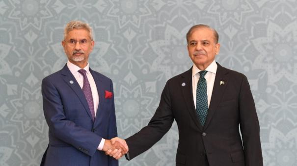 Pakistan PM Shehbaz Sharif welcomes Jaishankar at SCO Summit