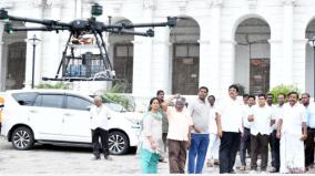 3-drones-ready-to-deliver-essential-supplies-to-low-lying-areas-minister-kn-nehru-inspects