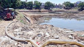 pond-is-cleaning-without-encroachment-removed-at-mudichur