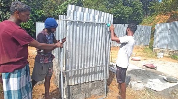 Special huts set up in the Chatram forest area for Sabarimala Ayyappa devotees to stay