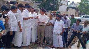 ministers-kkssr-raja-kannappan-inspect-rain-affected-areas-in-ramanathapuram