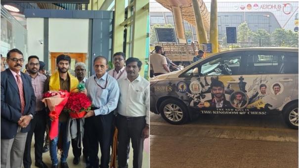 World Chess Champion Gukesh gets a rousing welcome at Chennai Airport