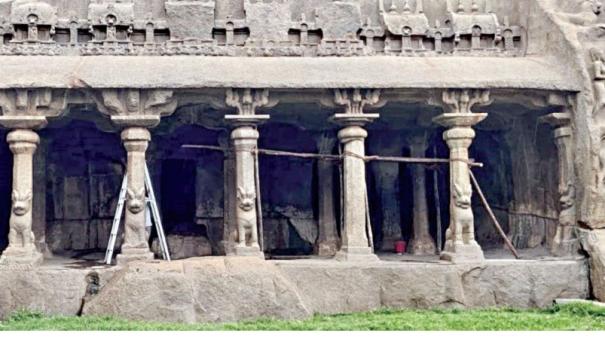 Cracks in Mamallapuram Kudavara Mandapam - Repairing Archeology in Survey Mode