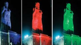 thiruvalluvar-statue-shines-in-laser-light-at-night