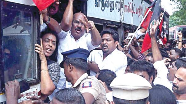 AIADMK, BJP protest in Chennai