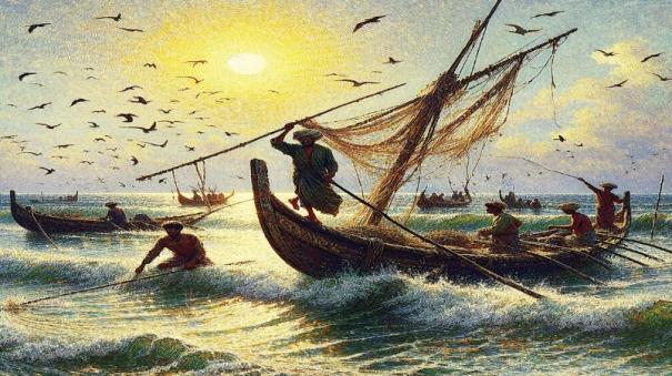 sea peoples fishing life was explained