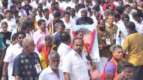 vijayakanth-s-first-death-anniversary-family-cadres-hold-rally-in-koyambedu