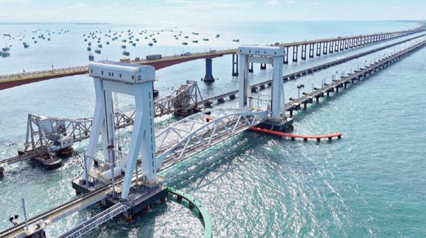 Pamban Bridge ready with vertical suspension bridge